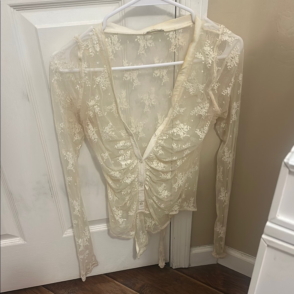 Fp lace cream bodysuit
